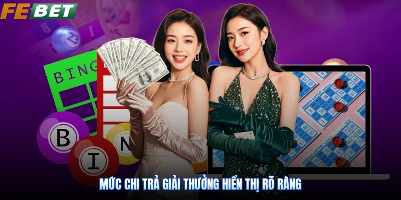 Mức chi trả giải thưởng hiển thị rõ ràng